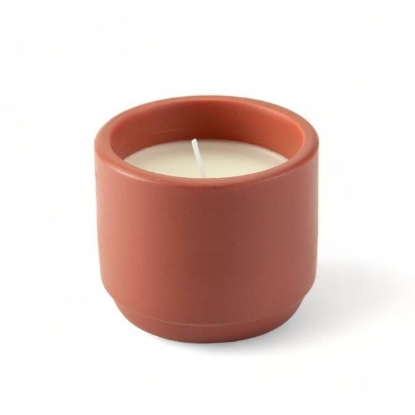 keramiek kaarsje /6st. - terracotta