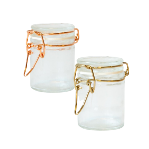 weckpotje met beugelsluiting rosé-goud /12st.