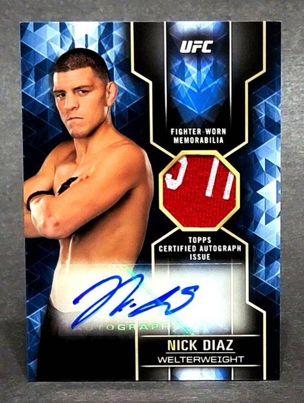 2017 Topps UFC Knockout Autographed Relics Blue #KAR-ND Nick Diaz 19/25