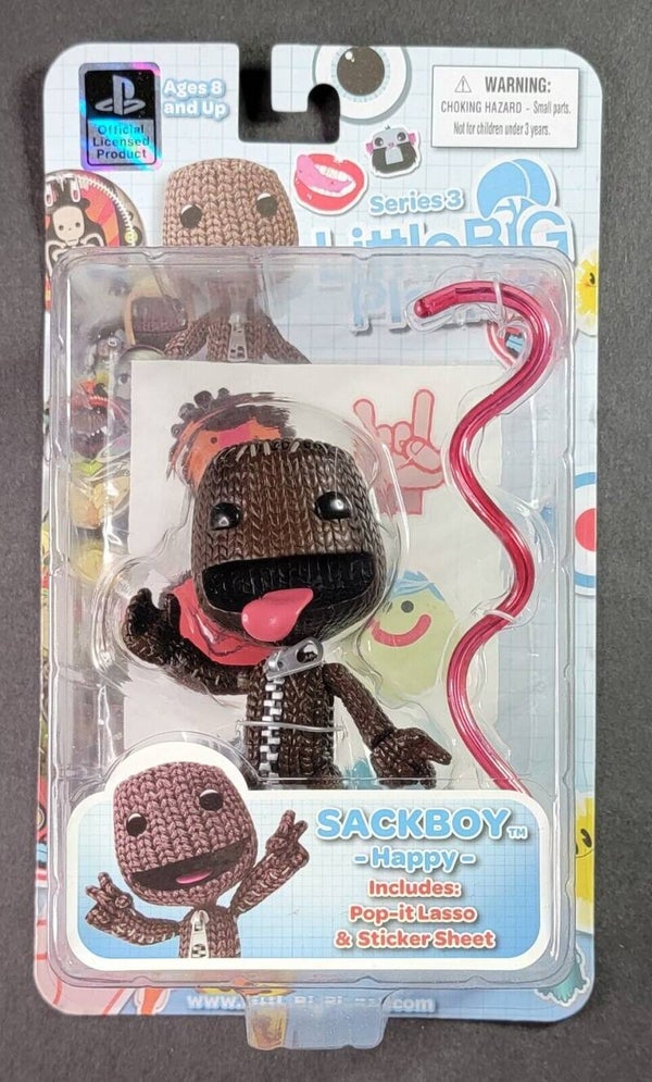 Little BIG Planet Series 3 2011 Sackboy Happy 4" Figure Toy- New & Factory Sealed