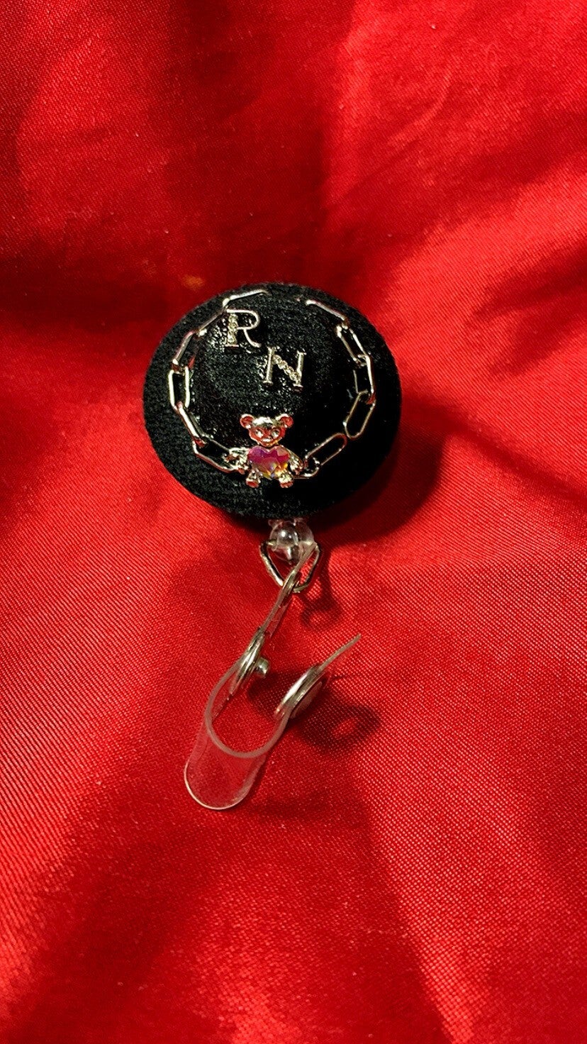 Black RN Badge Reel