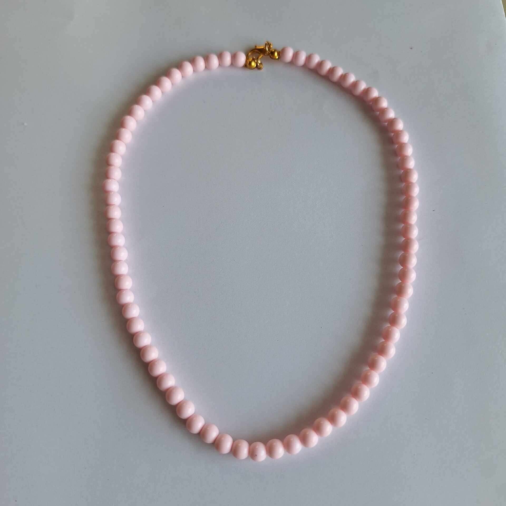 Lichtroze bubbel ketting 6 mm