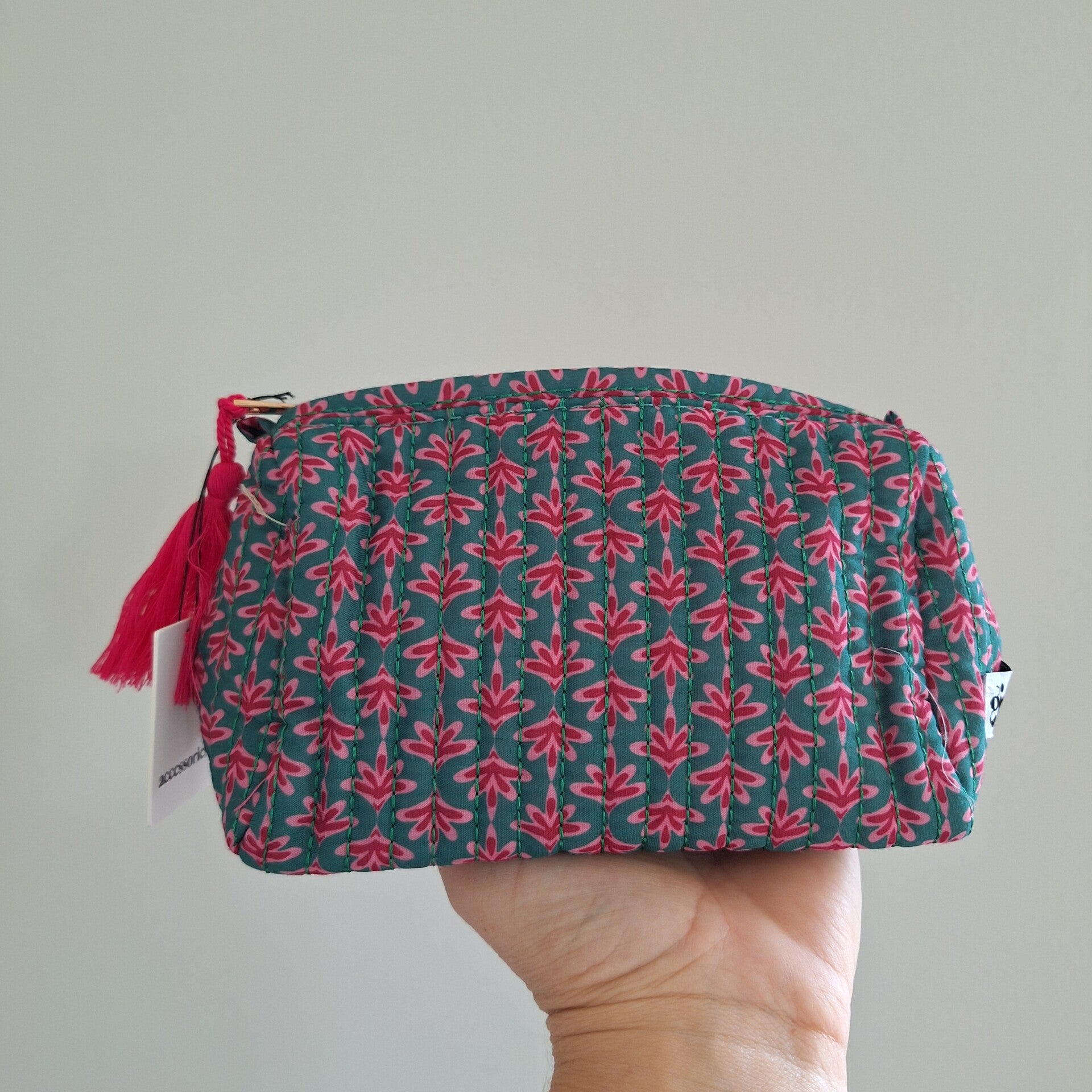 Groene retro make-up tas