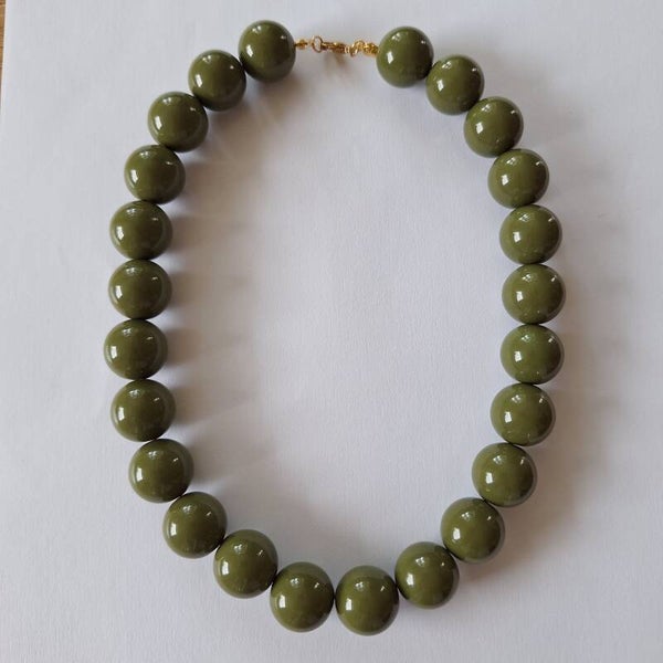 Army groene bubbel ketting 18 mm