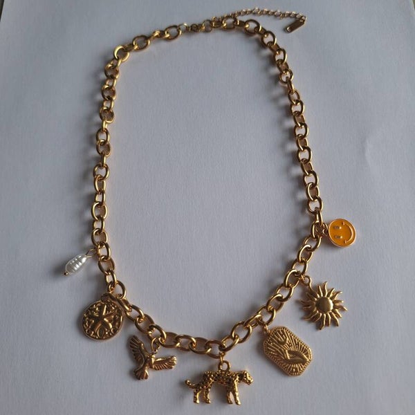 Stainless steel ketting met bedels