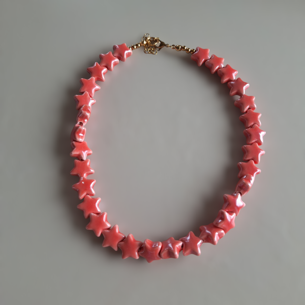 Roze sterren ketting