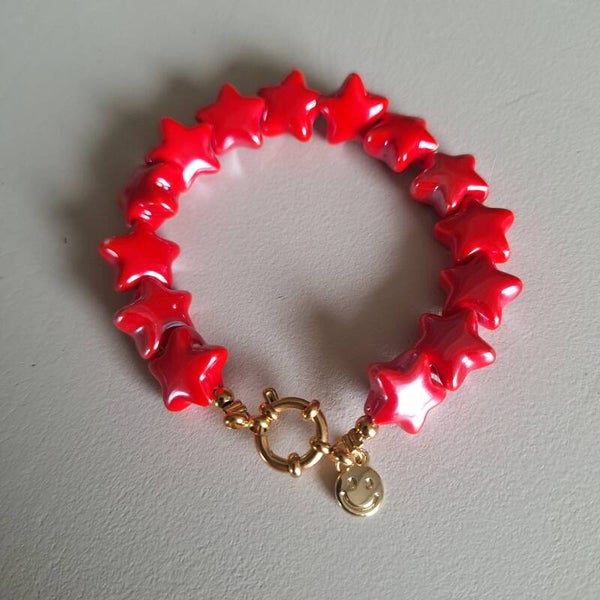 Rode ster armband