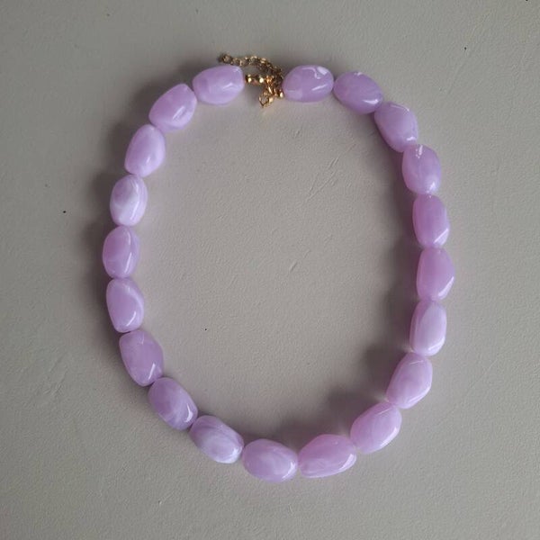 Lila nugget ketting
