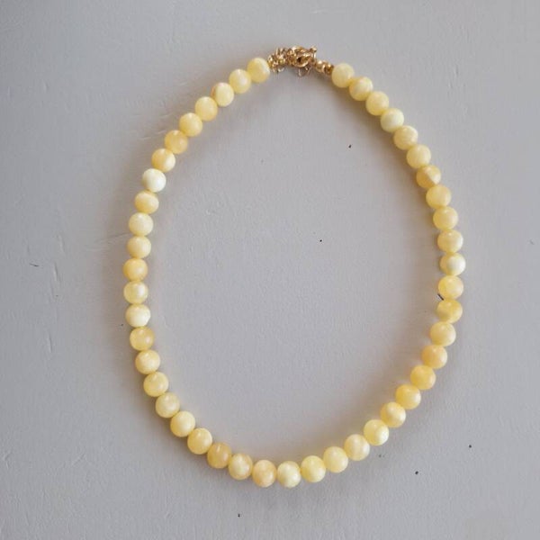 Natuursteen gele ketting