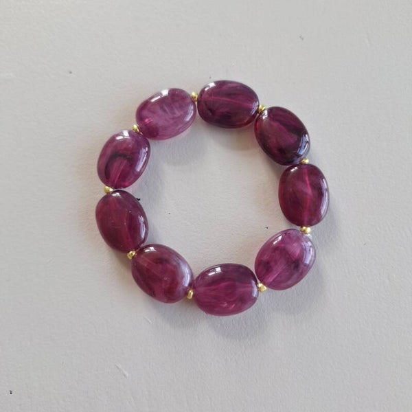 Paarse ovale armband M