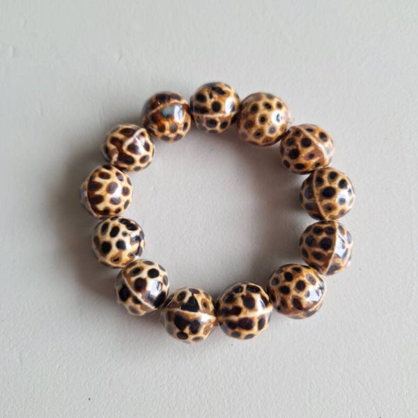 Luipaard print armband M