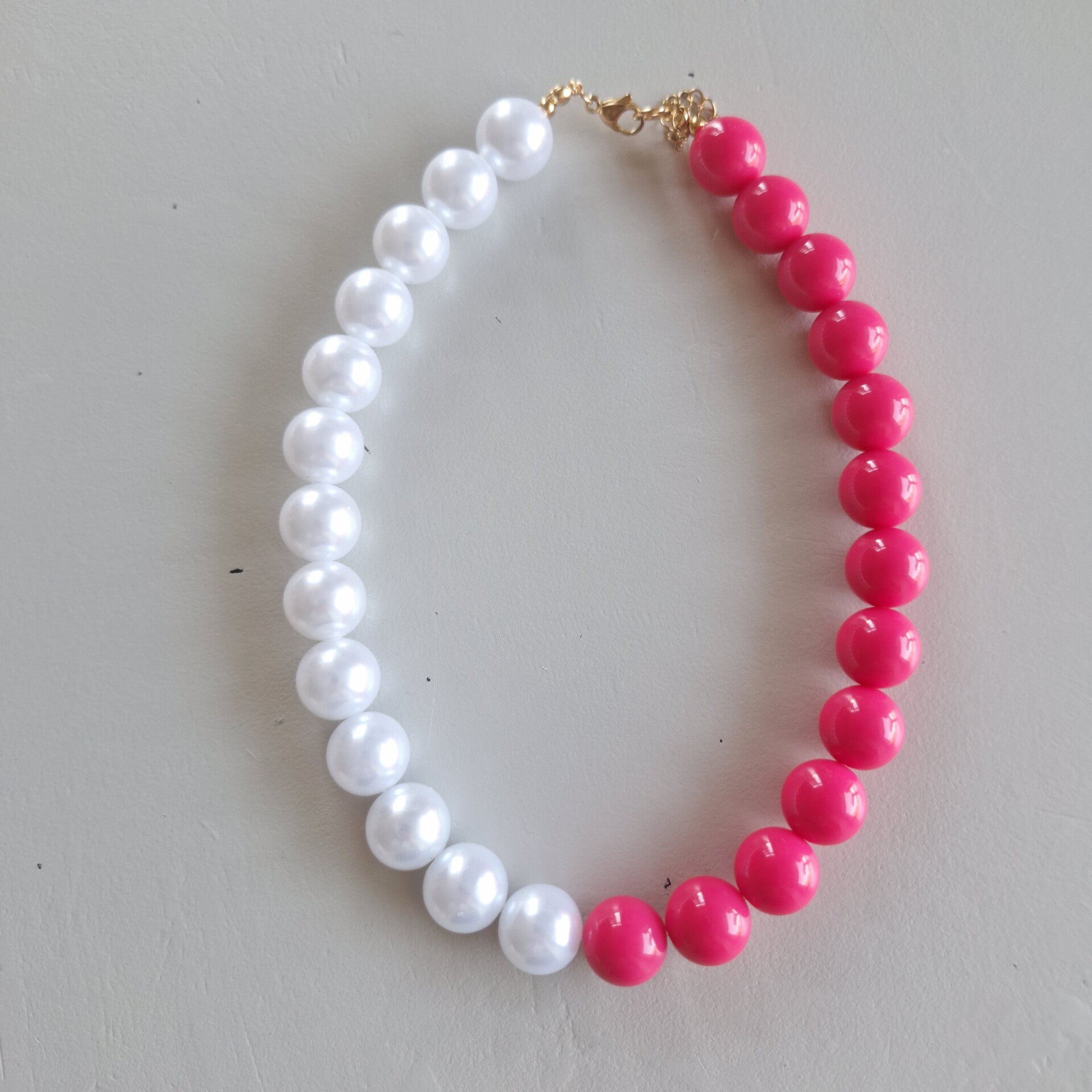 Roze parel bubbel ketting
