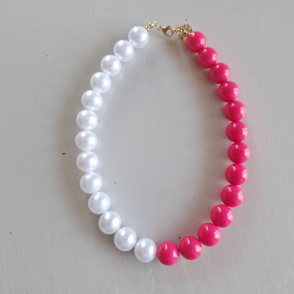 Roze parel bubbel ketting