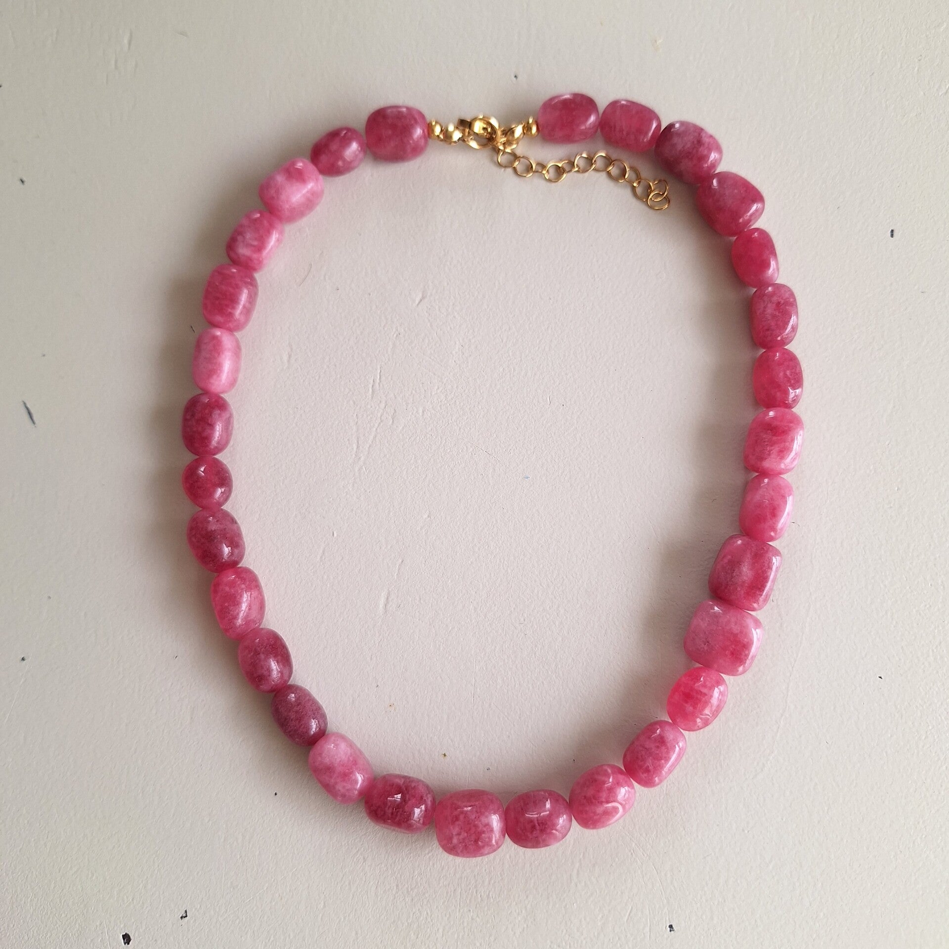 Summer natuursteen roze ketting