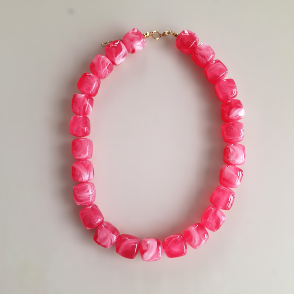 Roze statement ketting