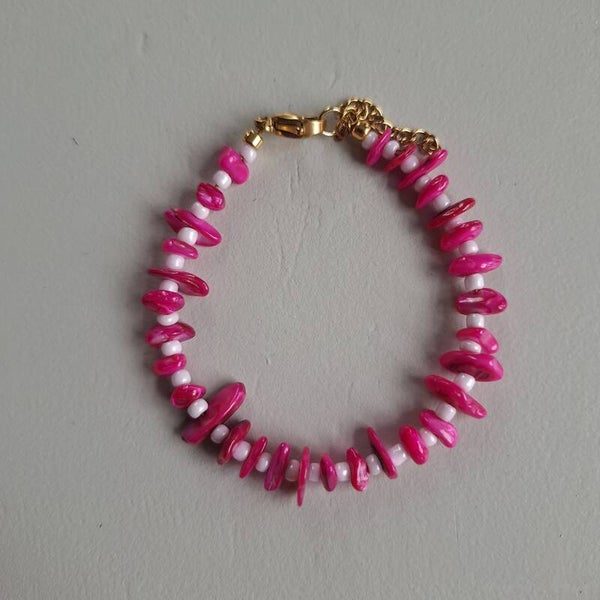 Roze steentjes armband
