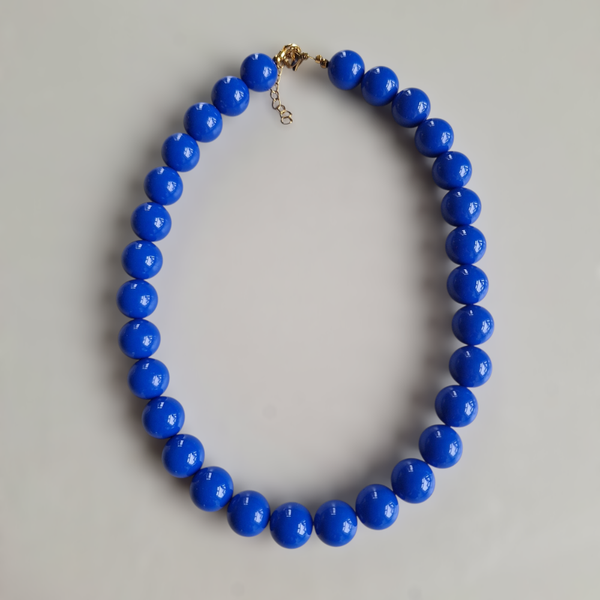 Kobalt blauwe bubbel ketting