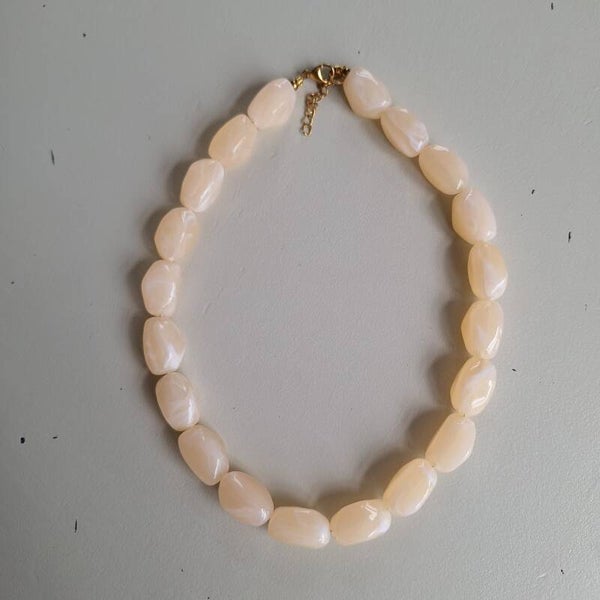 Creme gele nugget ketting