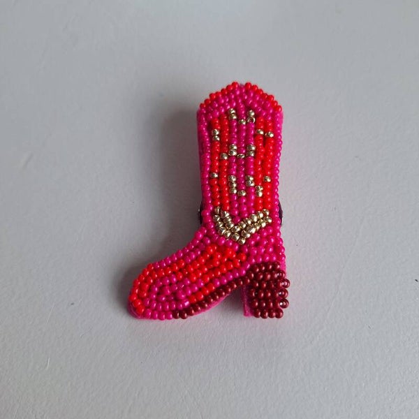 Broche roze cowboylaars