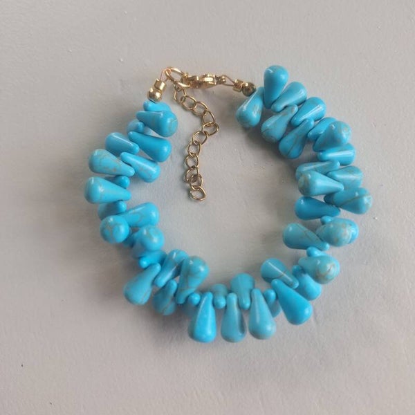 Turquoise natuurstenen armband