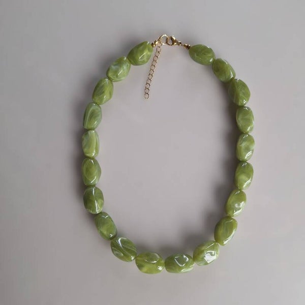 Groene nugget ketting