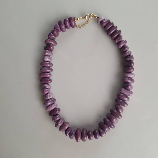 Paarse kiezel ketting