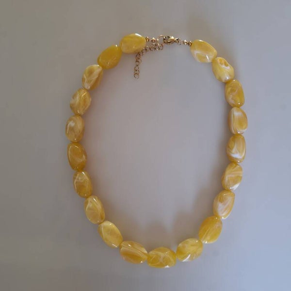Honing gele nugget ketting
