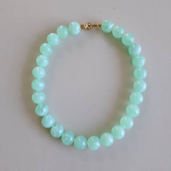 Mint groene marble ketting