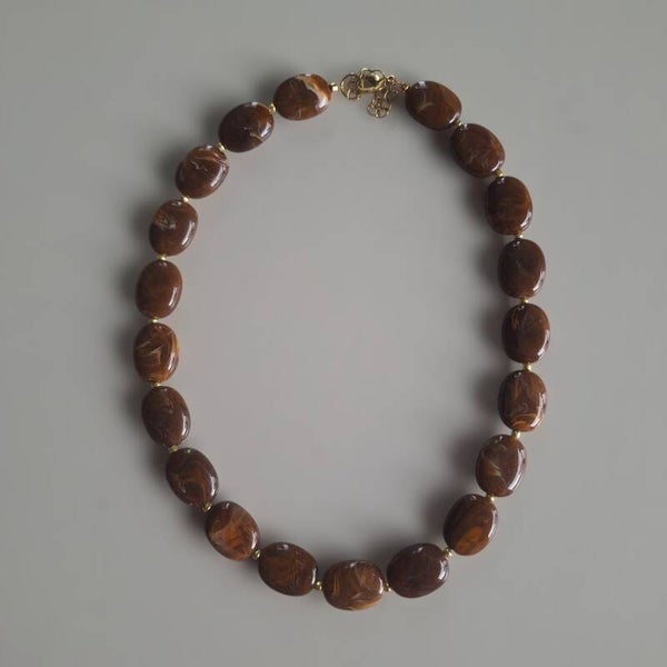Ovale ketting bruin