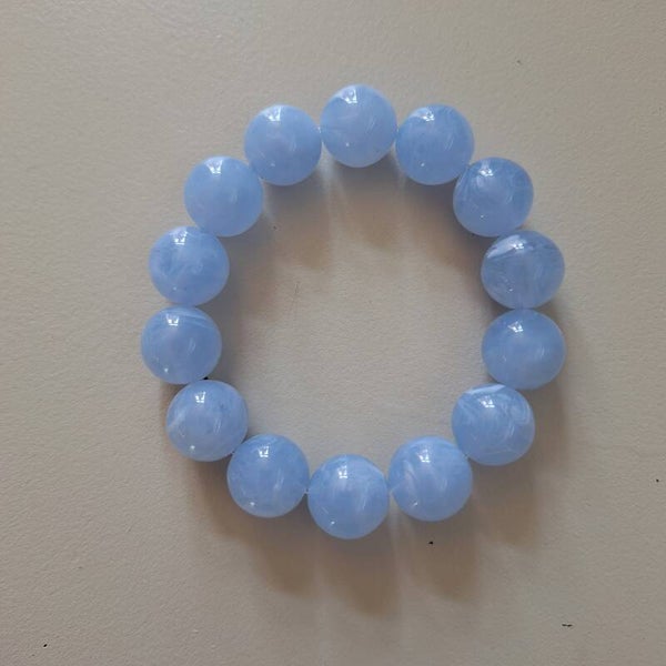 Lichtblauwe marble armband