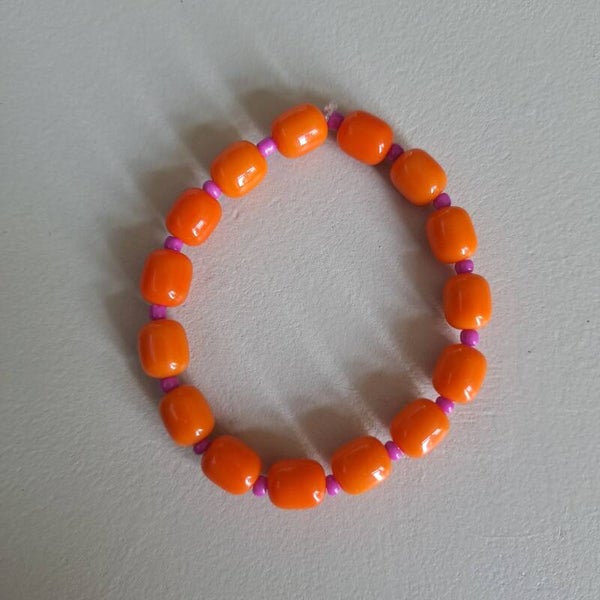 Oranje lila armband