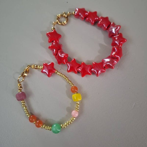 Rode ster armband set