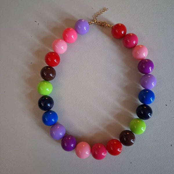 Veelkleurige bubbel ketting 20 mm
