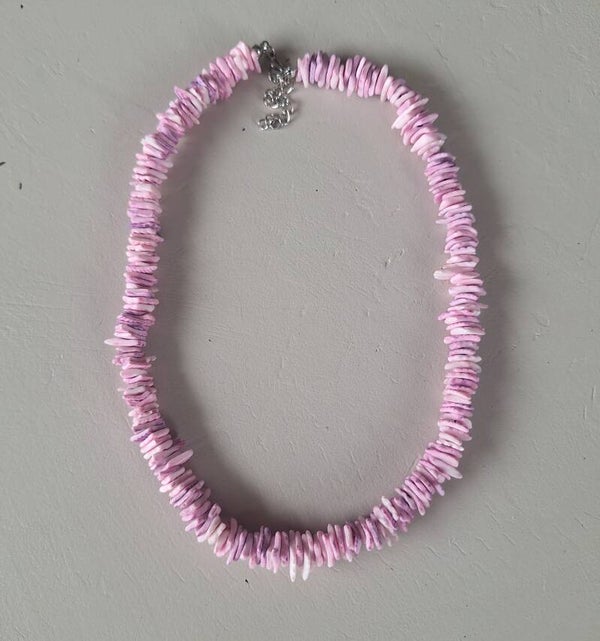 Lila roze shell schelpen ketting