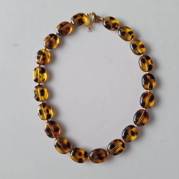 Bruine ovale luipaard ketting