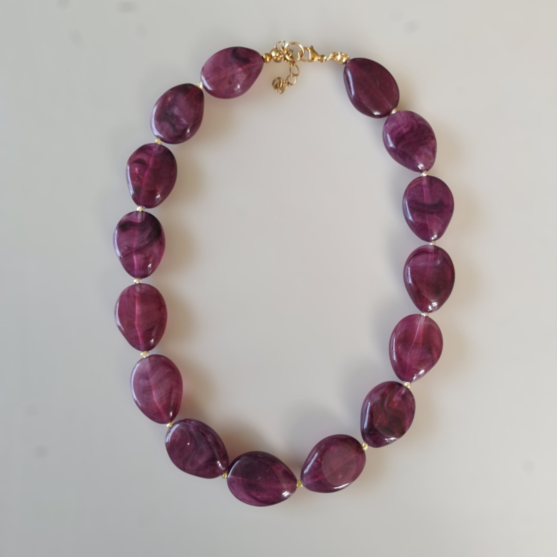 Aubergine paarse druppel ketting