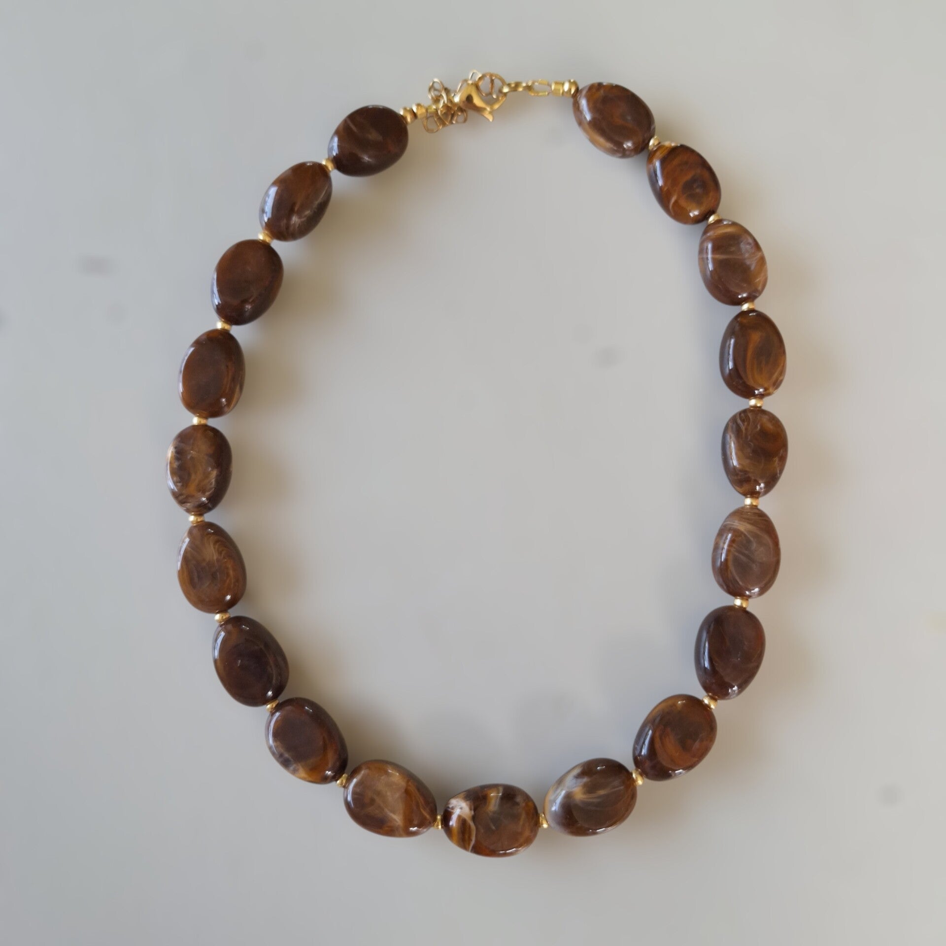Bruine nugget kralen ketting