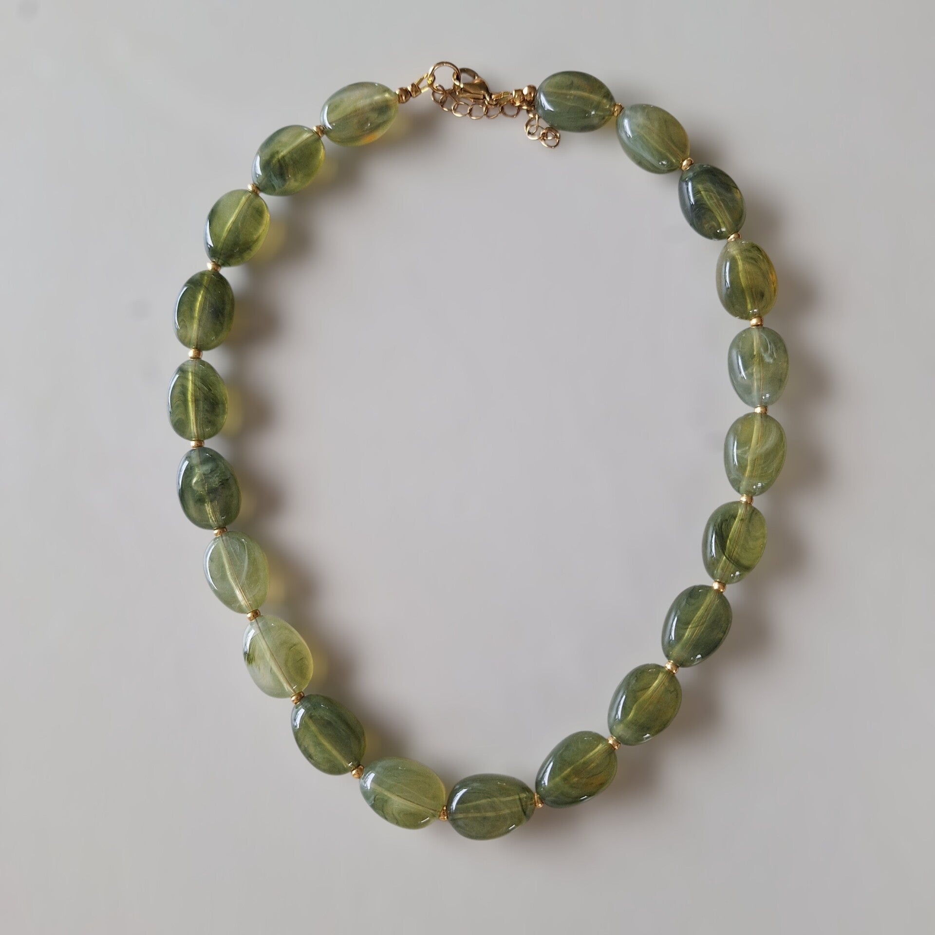Groene nugget ketting