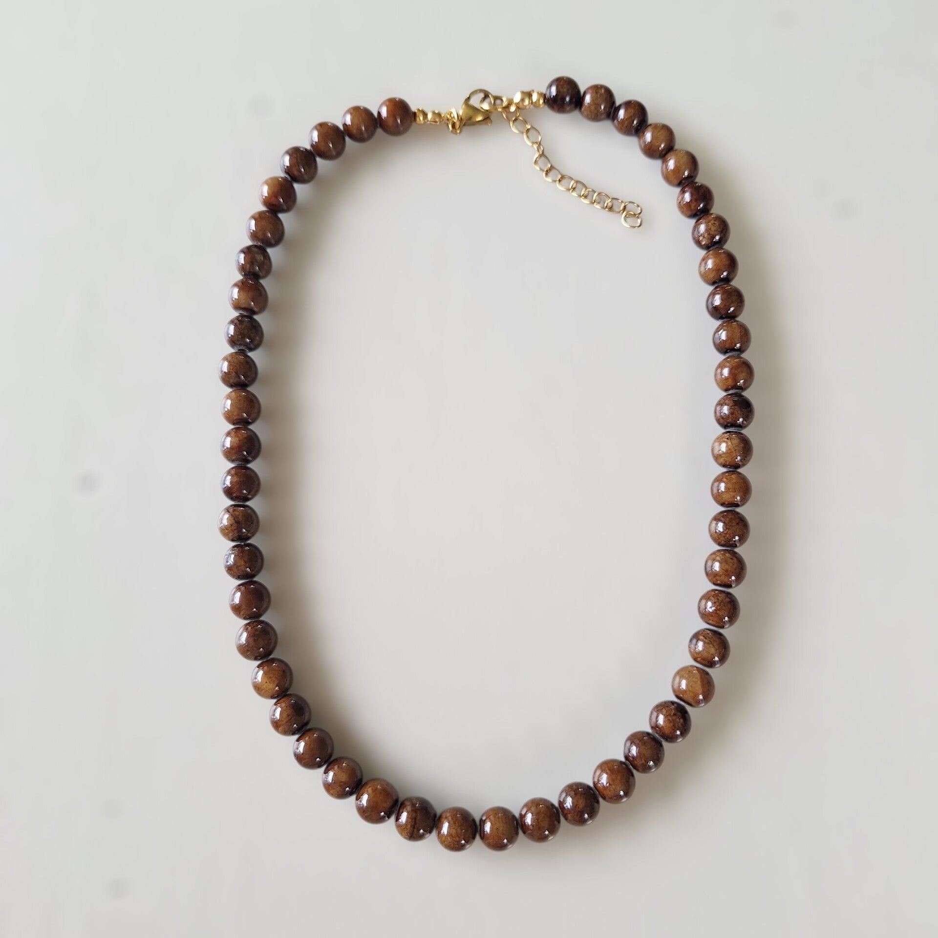 Natuursteen bruine ketting