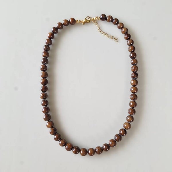 Natuursteen bruine ketting