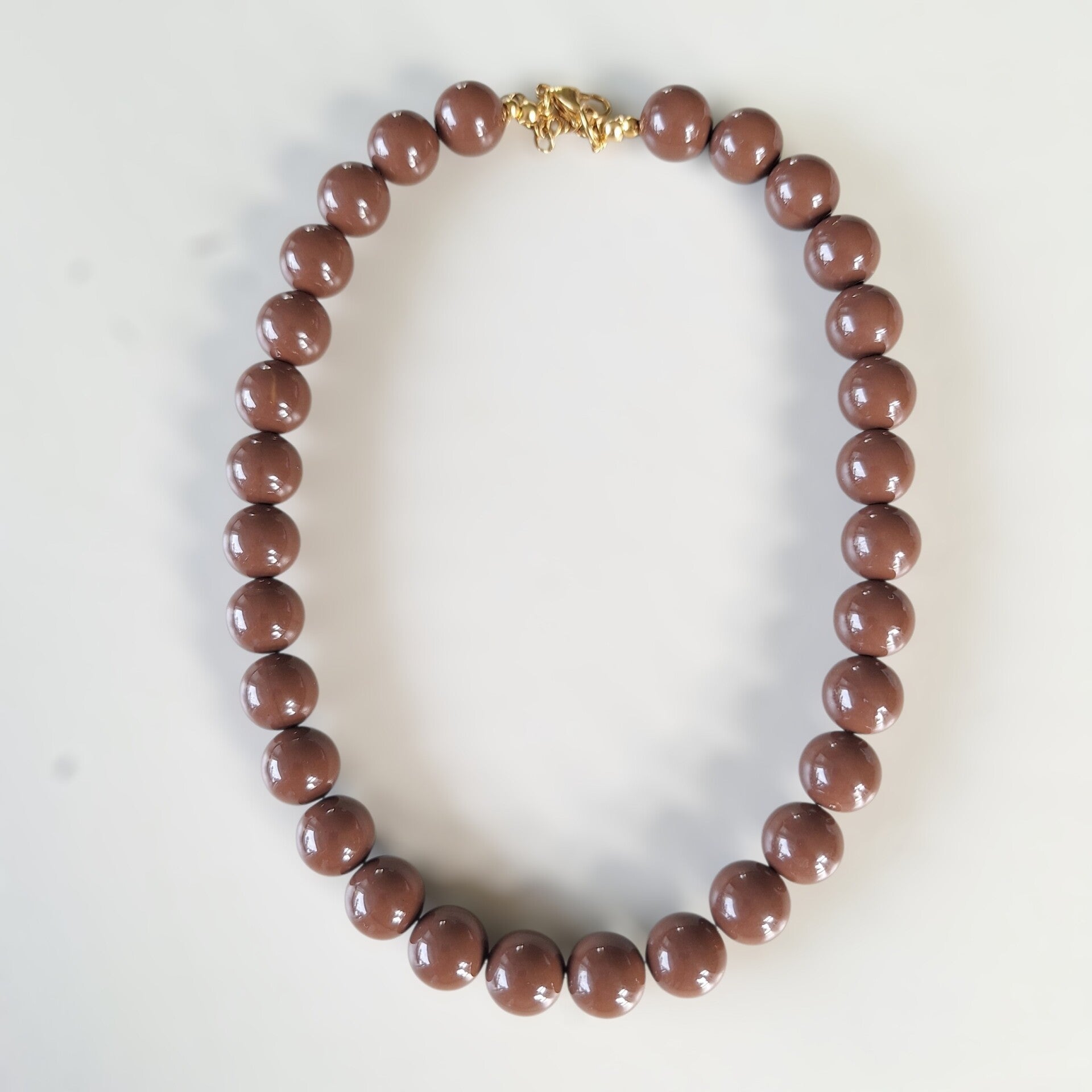 Bruine bubbel ketting 14 mm