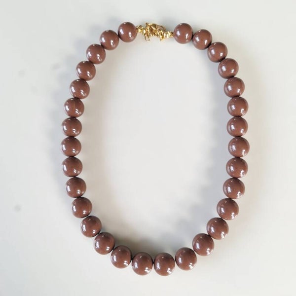 Bruine bubbel ketting 14 mm