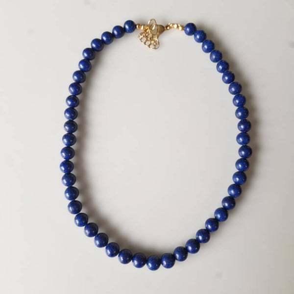 Kobalt blauwe natuursteen ketting