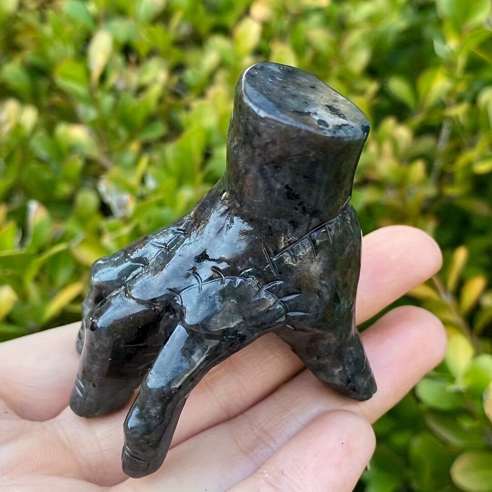 FIGURA DE MANO TALLADA EN OBSIDIANA NEGRA "COSA"