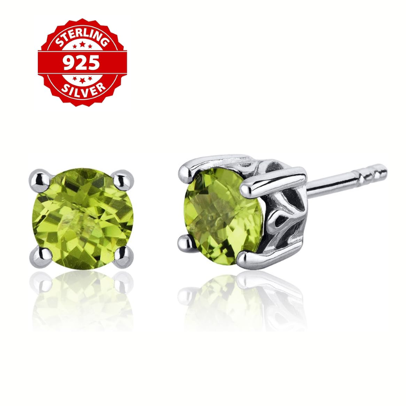 PENDIENTES DE PLATA S925 CON PERIDOTO NATURAL