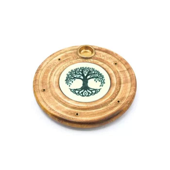 QUEMADOR CIRCULAR ÁRBOL DE LA VIDA DE MADERA ECOLÓGICA