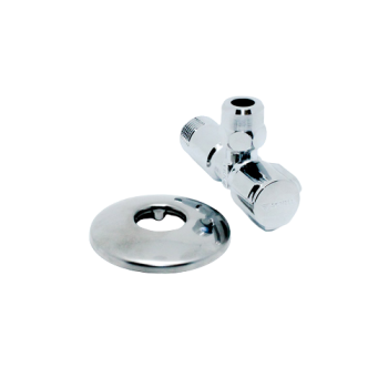 Robinet chromé shell equerre + rosace