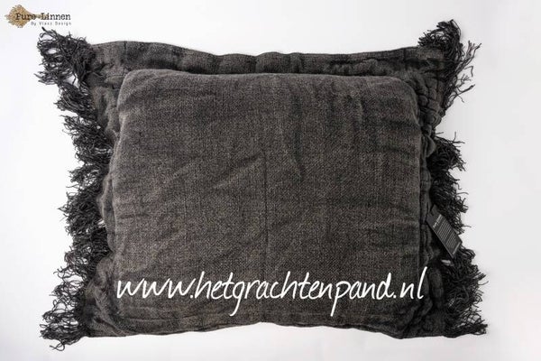 Sierkussen RUTH stoned washed 70x70 met flap Pure Linnen Vlasz Collectie