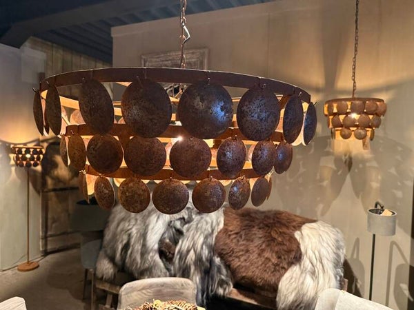 Roestige schijven hanglamp - JAN Interieur