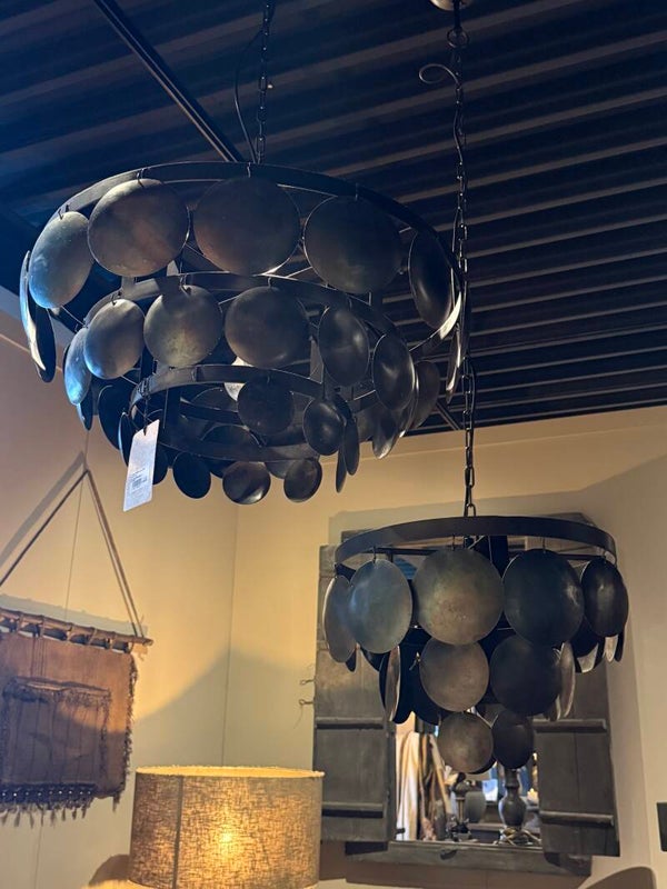 Hanglamp Mouse zwart/grijzig ronde schijven in 2 maten beschikbaar